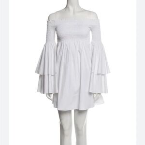 Caroline Constas White Off-Shoulder Mini Dress